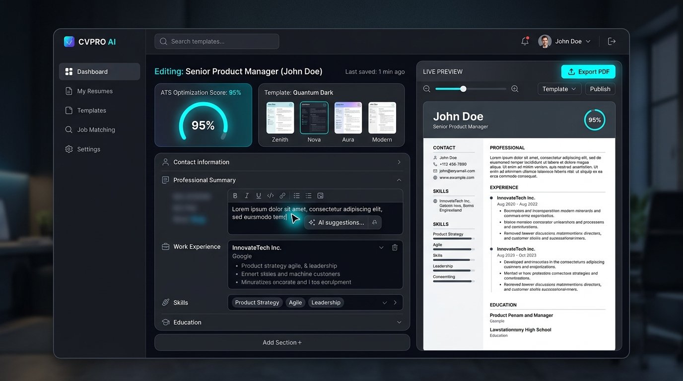 AI Resume Builder dashboard view