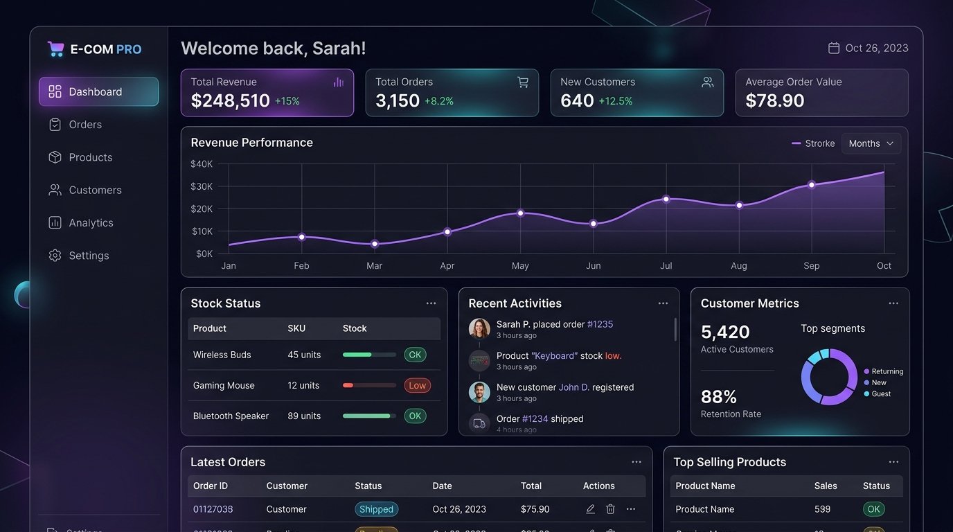 E-commerce analytics dashboard view